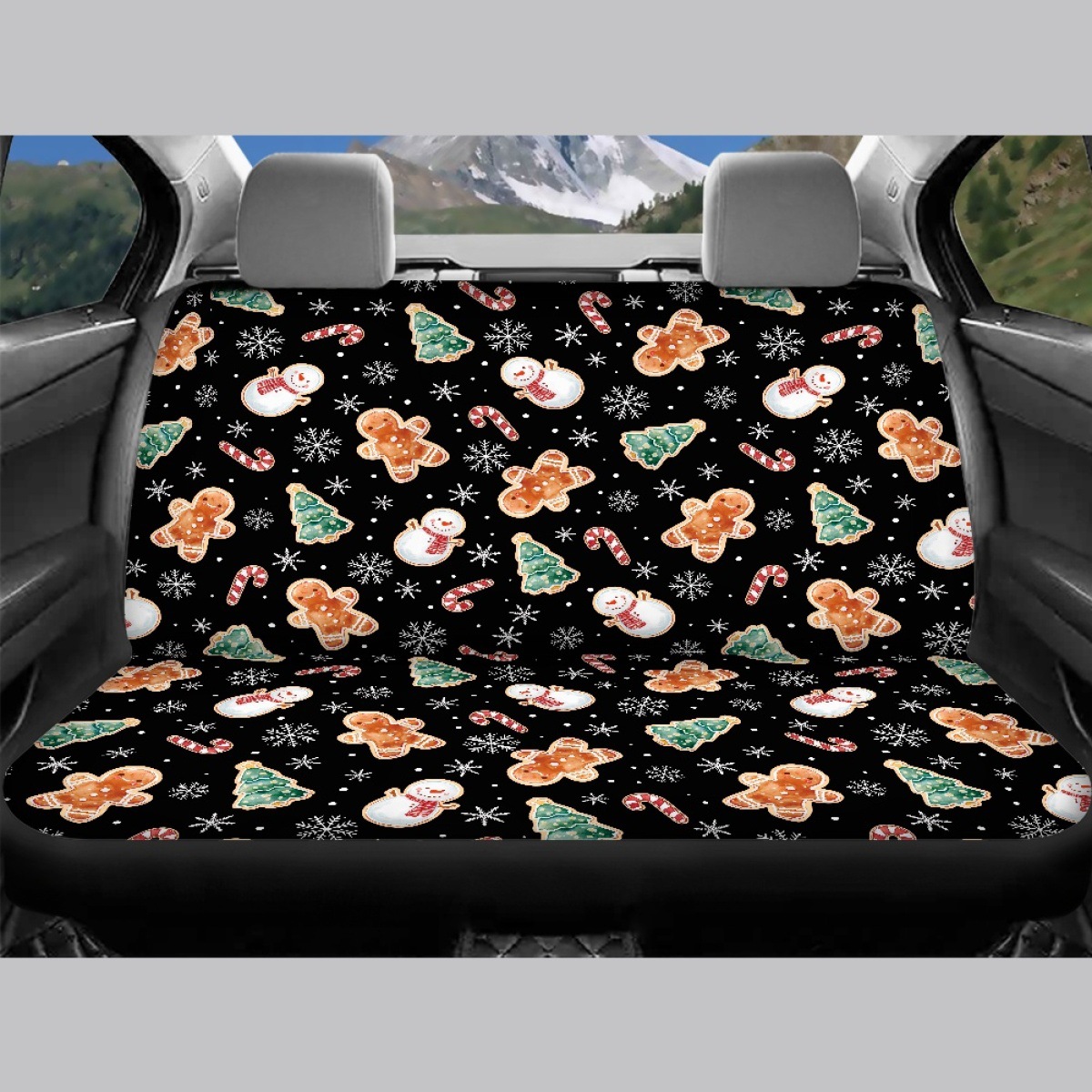 Cross-border Amazon Christmas-themed cat car seat covers, front and rear seat protectors, car interior decorations