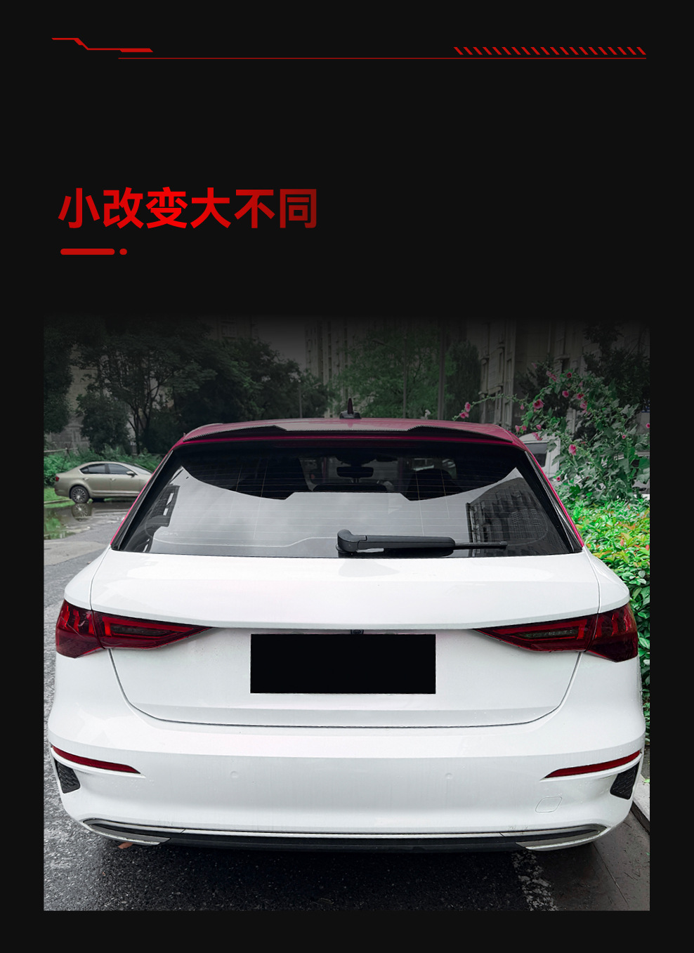 Applicable to 2021+ Audi A3 8Y Hatchback Standard Version Se Fixed Wing, Small Rear Wing, Roof Wing, Spoiler, Cross-Border Modification