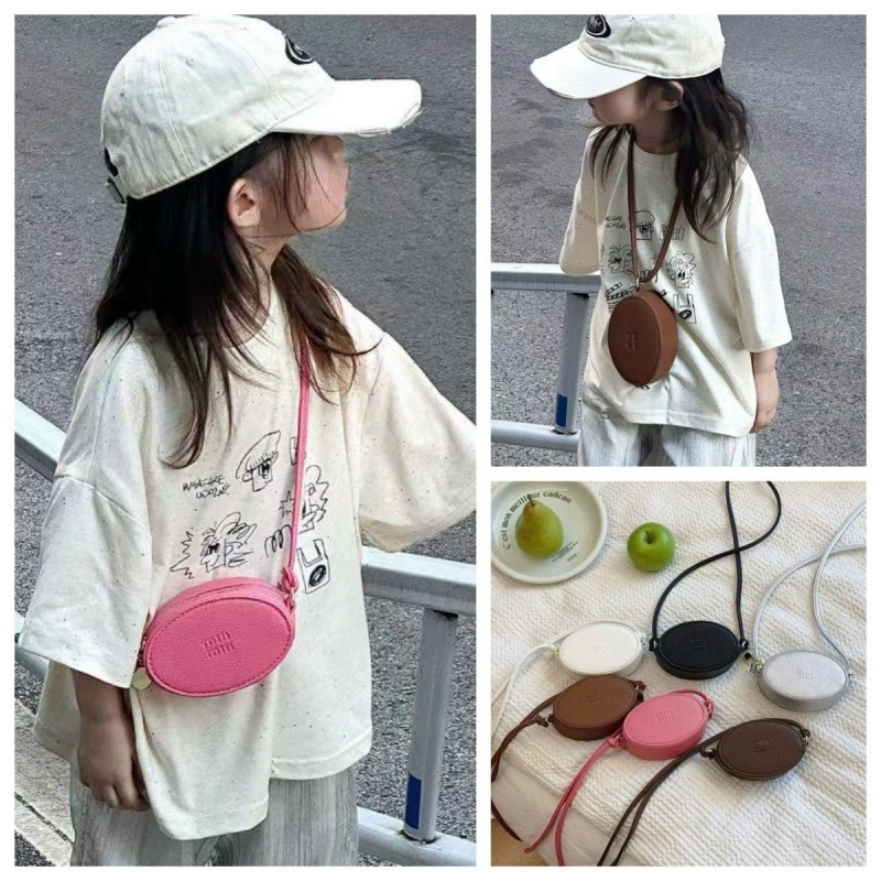 Супер красивая овальная маленькая сумка двойного назначения для девочек, милый детский кошелек для монет, модная сумка через плечо в корейском стиле