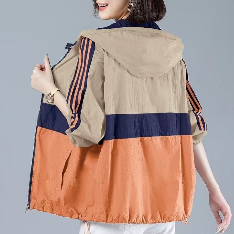 宽松大码冰丝防晒衣女短款2026年夏季防紫外线薄款外套长袖防晒服