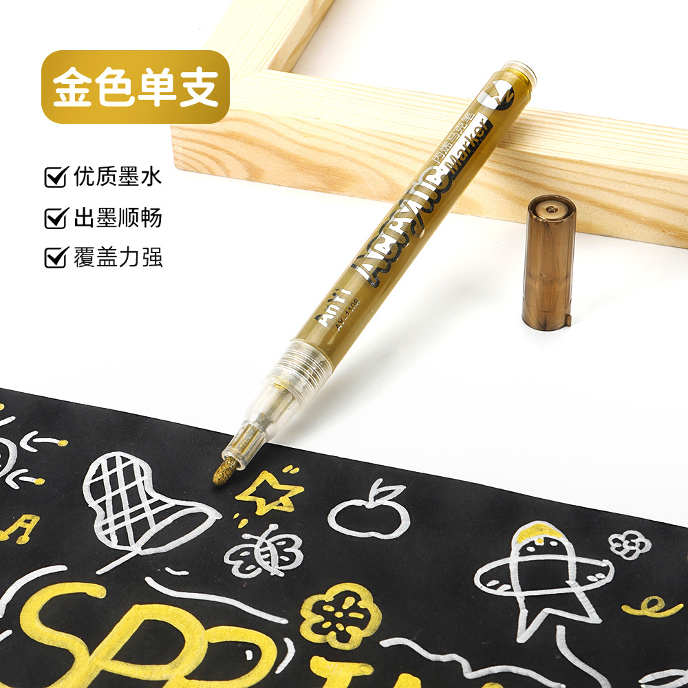 Transfronterizo blanco y negro resaltado lápiz de vidrio cerámico diy velocidad seco acrílico lápiz de marca de pintura de arte graffiti lápiz de marca