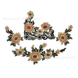 水溶刺绣布贴四件套  中国风绣花贴 服装旗袍辅料装饰绣花贴花