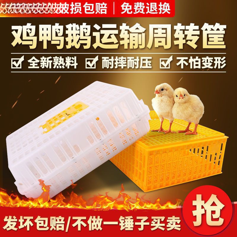 Chicken and Duck Weighted Chicken Cage Basket Pigeon Cage Turnover Transport Chicken and Duck Plastic Turnover Box Goose Large Cage Thickened Transport Goose