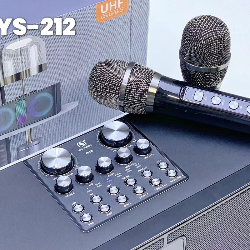 外国貿易の新型のYS-212の無線のbluetoothのスピーカーの大出力のk歌のまぶしい重のサブウーファの音響は双マイクを持ちます。|undefined