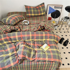 Japanese minimalist MUJI-style A-class pure cotton washed cotton three or four-piece set bare sleep skin-friendly good quality single or double bed linen home textiles