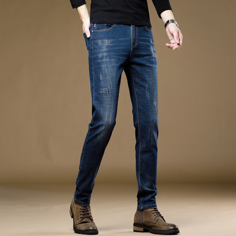 2025 New Mainly Recommended Jeans Spring Summer Slim Fit Skinny Stretch Straight Long Pants Men's Trendy Brand_mkmklike.com