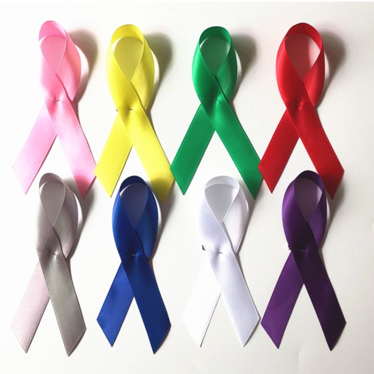 Fábrica directa 1,6 cm amor caridad broche nudo de la paz cinta pin insignia soporte arco cinta