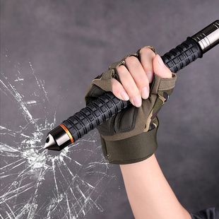 ↬ Men's and Women's Self-Defense Car Window-Breaking Weapons, Three-Section Telescopic Stick, Security Self-Defense, Portable Trekking Pole, Dog-Killing Wolf Tooth Roller
