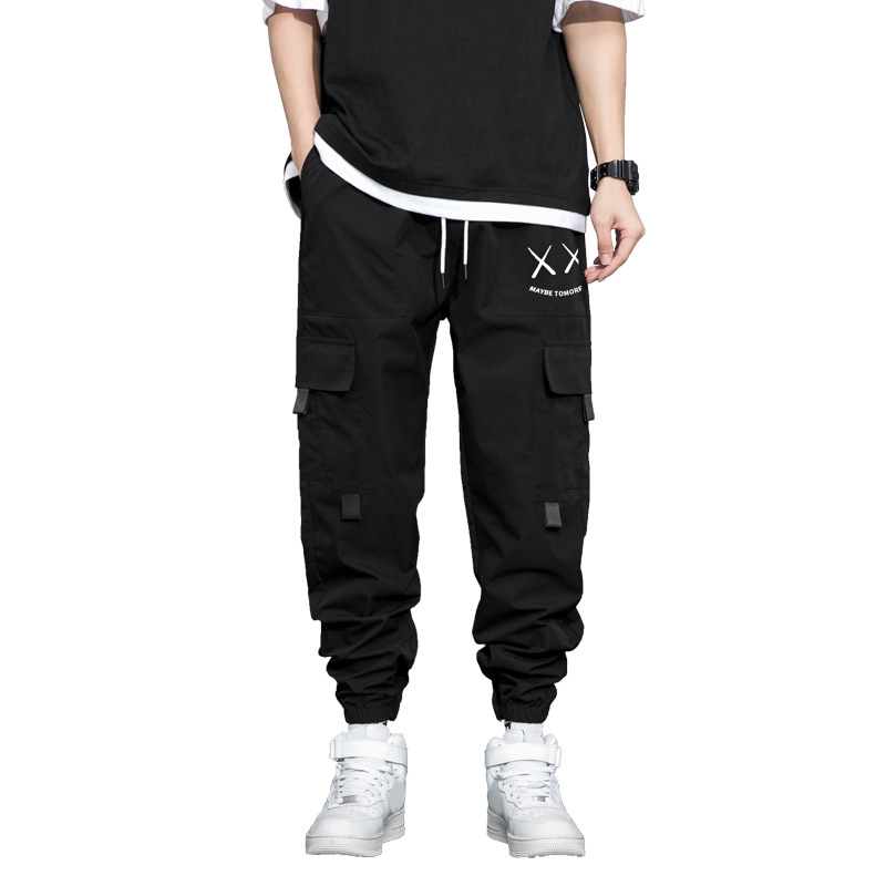 Nuevo hombre primavera y otoño deportivo ocio suelto multi-bolsillos ropa de moda americana ropa de ocio pantalones largos