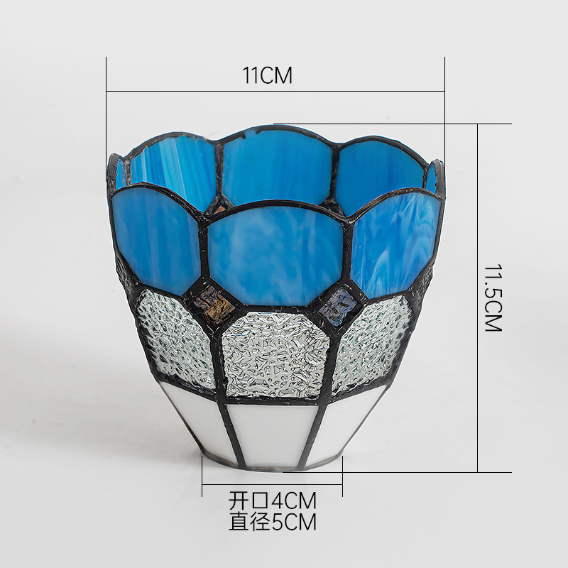 Fan Lamp Lampshade Restaurant Decorative Chandelier Glass Lampshade e27 Lampshade Splicing Tiffany Lampshade