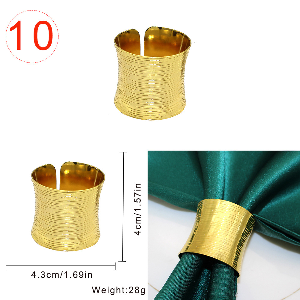 17g Weight Napkin ring Kitchen and drinking utensils 1 Piece Quantity Daily Occasion Metal Material Geometric Pattern Casual Style Casual Geometric Metal Napkin Ring 1 Piece 9
