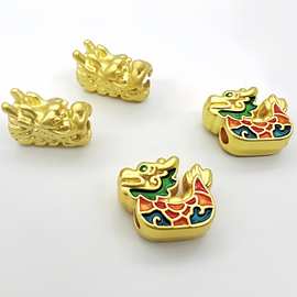 新款复古哑金合金龙头滴油龙舟船配件生肖龙头服饰钥匙扣挂件吊坠