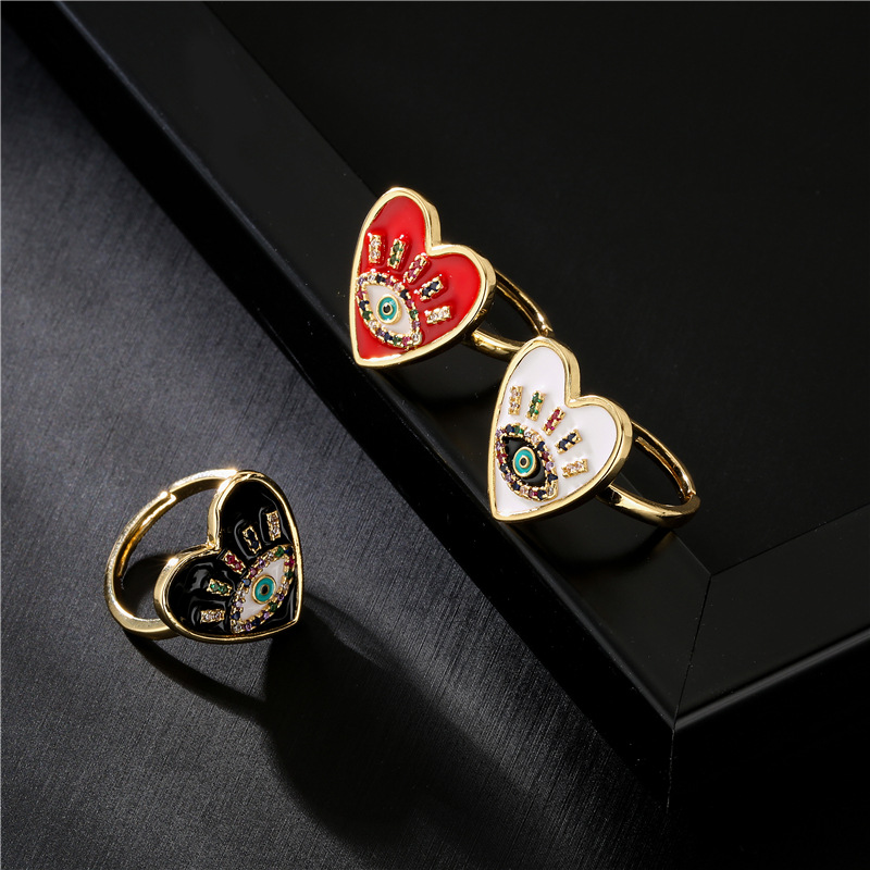 wholesale fashion drip oil eye opening copper plated ring Nihaojewelry
