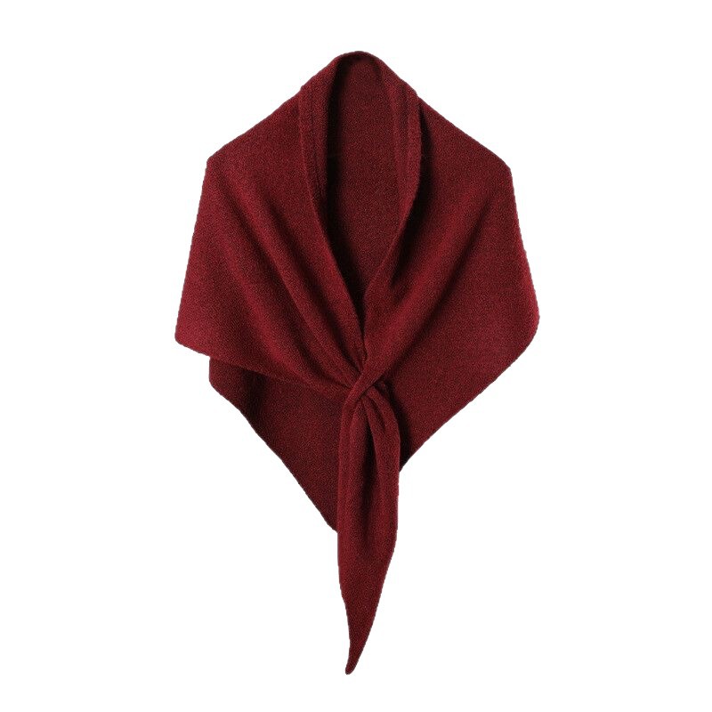 Cachecol triangular de tricô em mistura de lã para mulher inverno_voghion.com