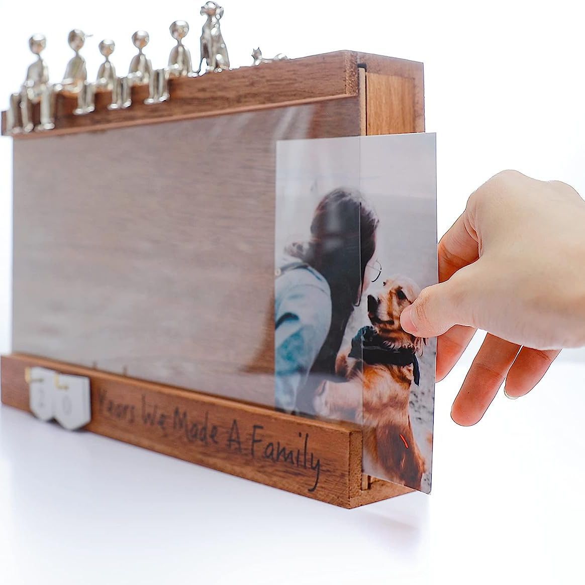 Familia creativa nuevo amor de madera sinuoso Marco de Fotos decoración marco de fotos conmemorativo colgante de pared marco de fotos de madera decoración colgante