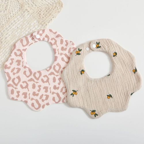 Korean style 6-layer cotton gauze petal bib Zou Zou cloth saliva towel 360 degree newborn bib baby anti-vomiting milk towel