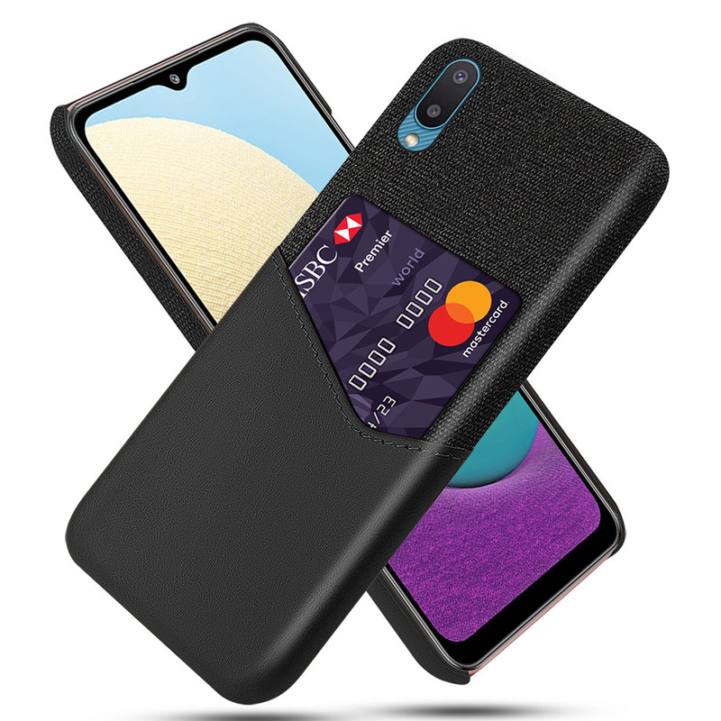 Suitable for Samsung A02 Mobile Phone Case Galaxy M02 Protective Cover Cloth Pattern Single Card Leather Case Shell Leather Case