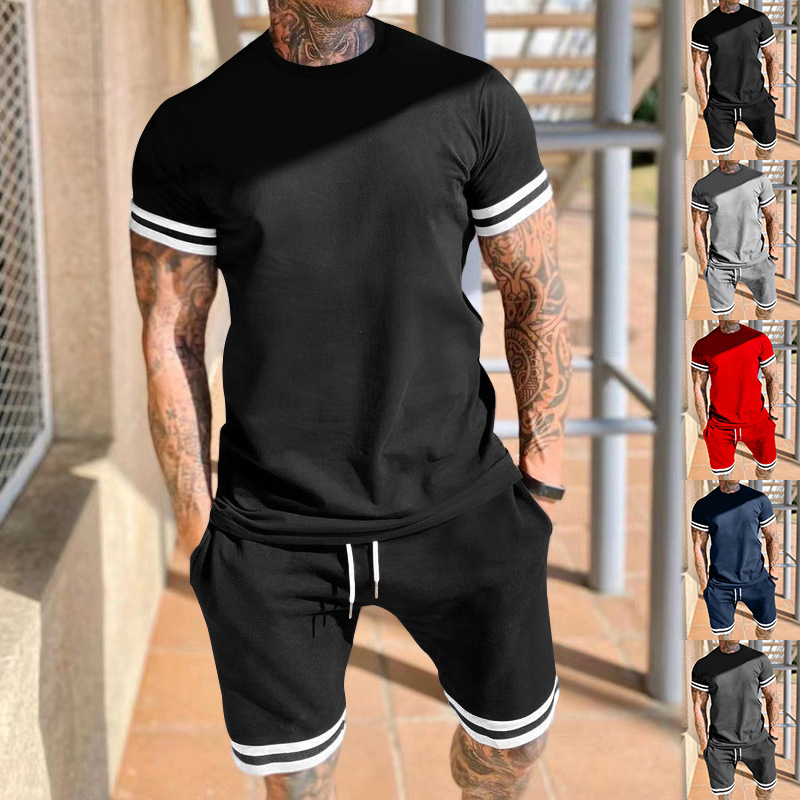 Hombres Color Sólido Conjuntos De Pantalones Cortos Ropa Hombre display picture 1