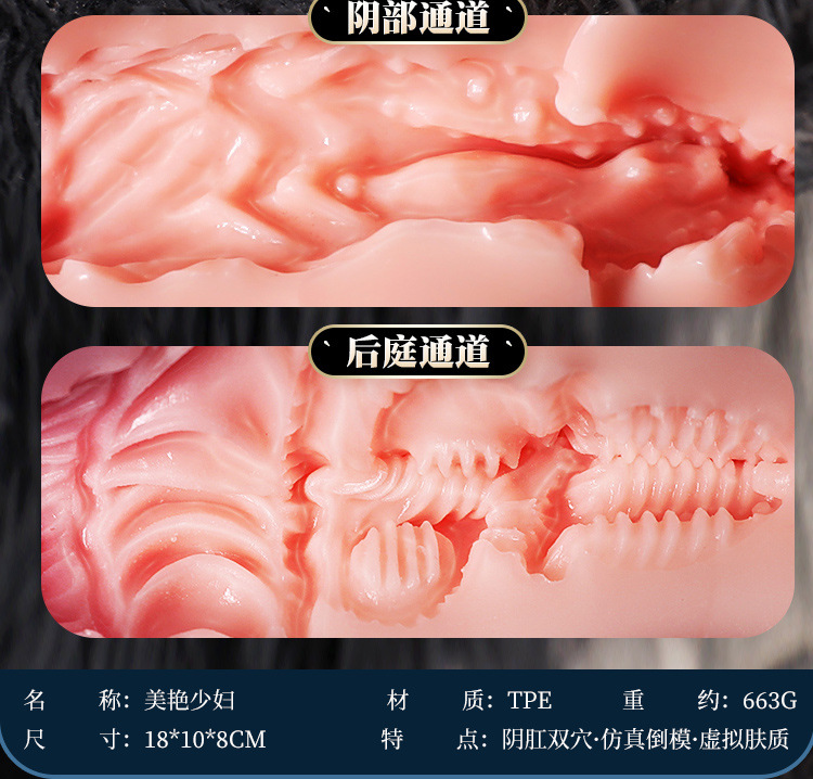 Jiuai Half-Body Male Masturbator Inverted Model TPE Manual Stroker — detail image 16