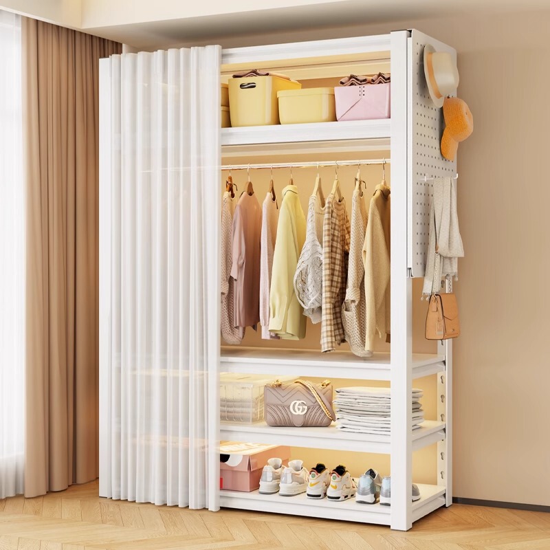 Household Coat Rack Floor Multi-layer Open Hanger Bedroom Storage Wardrobe Rental Room Multi-functional Hanger