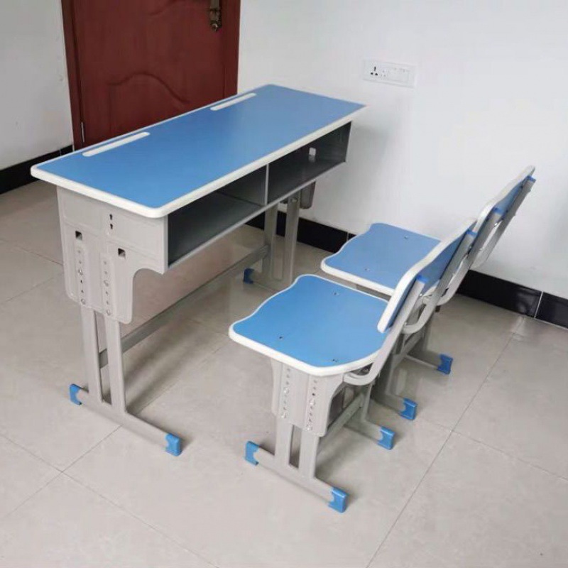 파란색과 흰색의 이중 기둥 테이블과 의자 - 도매 - 8개 세트 이상 무료 배송