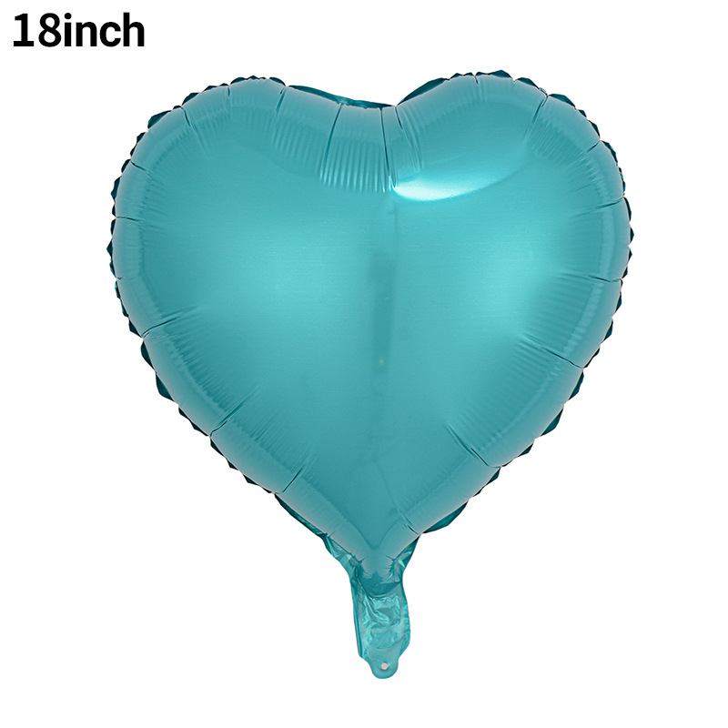 Globo de aluminio en forma de corazón de un solo color de 18 pulgadas para decoración de bodas y el Día de San Valentín, globo liso en forma de corazón para el Festival Qixi para la decoración de la sala de bodas.
