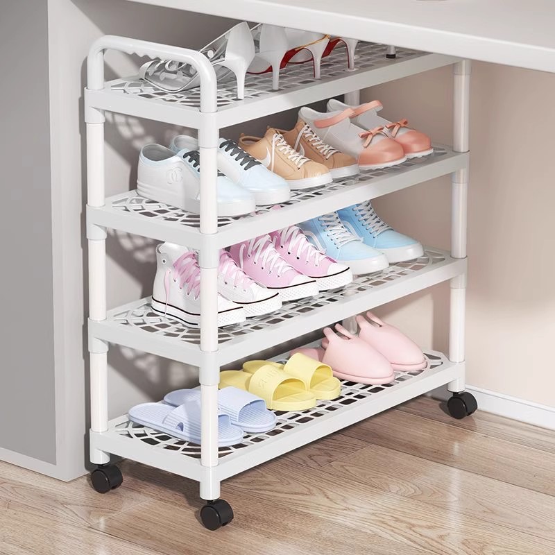 estante de zapatos simple armario de zapatos dormitorio pequeño estante de almacenamiento de zapatos puerta de casa de alquiler estante de almacenamiento móvil multicapa