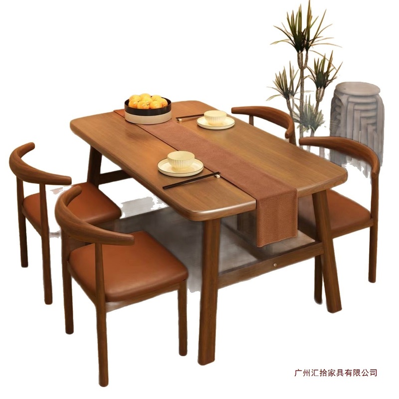 餐桌家用户型长方形出租房用吃饭桌现代简约轻奢餐饮商用桌椅套装|undefined