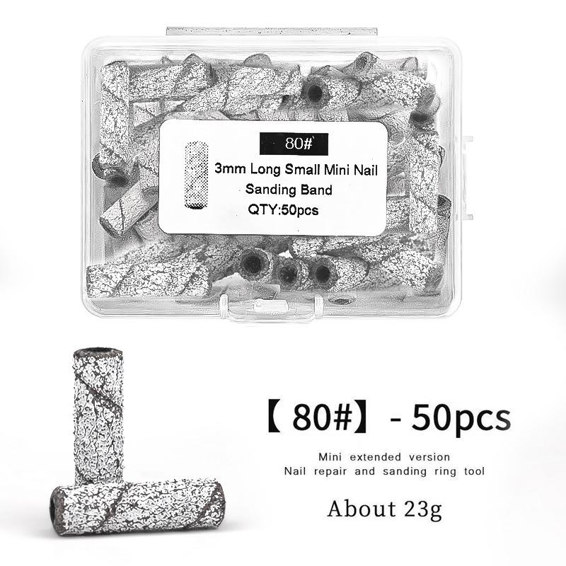 Unidad de arena de uñas de 20 mm alargada multiespecificación especial en caja y bolsa pequeña unidad de arena de uñas