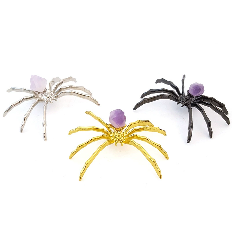 Трансграничные горячие продажи натурального кристалла из необитаемых руд сплава основание паука украшения DIY домашний стол