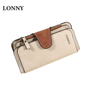 Женский длинный кошелёк с застёжкой три сгиба винтаж