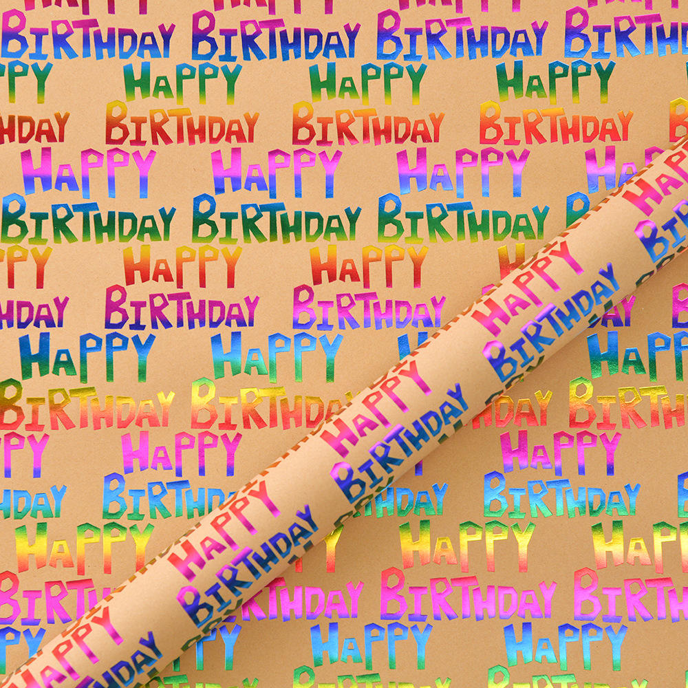 Happybirthday; 50x70cm 100g papel kraft