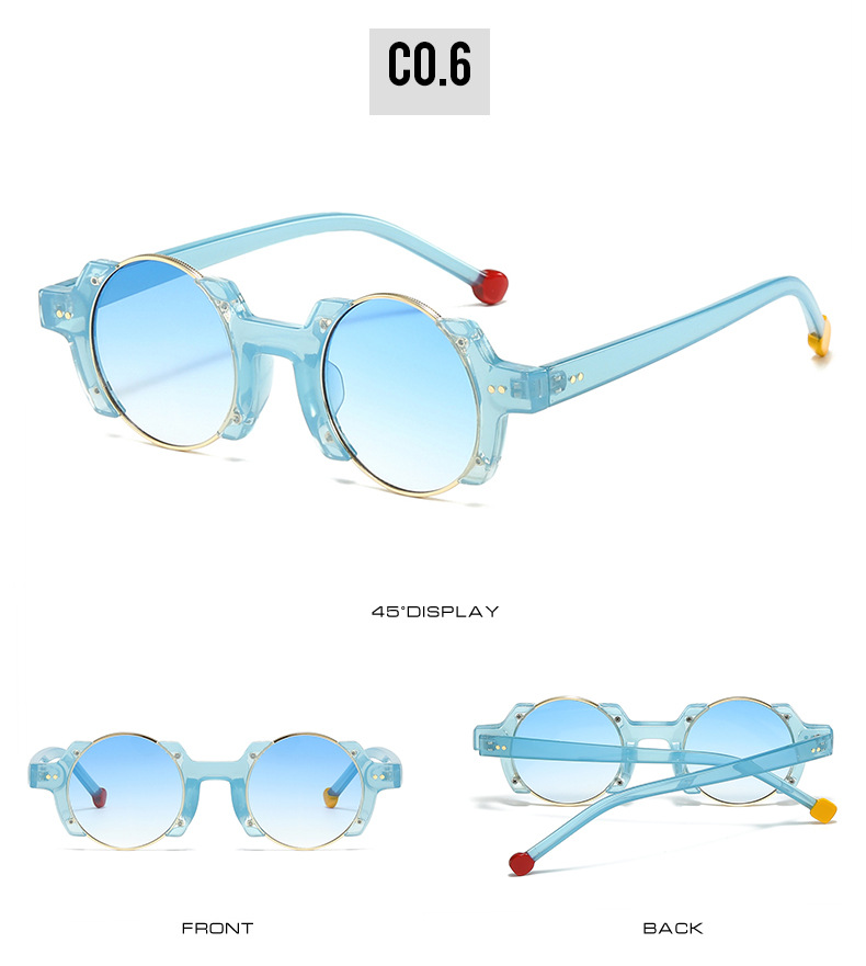 65g Weight Full Frame Glasses Structure Sunglasses Classification PC, UV400 Protection Lens Material Round Frame Glasses Style Outdoor, Travel Occasion Solid Color Pattern All Seasons Season Unisex Gender Hip-Hop, Streetwear Style Grey, Black Color Hip-Hop Streetwear Solid Color PC UV400 Protection Round Frame Full Frame Women's Sunglasses 11