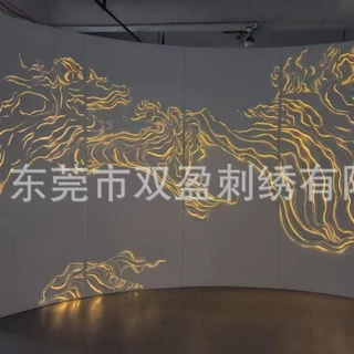 酒店民宿环保浮雕皮雕硬包 现代简约轻奢皮革灯光 背景软包布纹