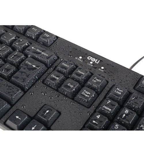 Deli Stationery 2168 Computer Keyboard Office Home USB Keyboard High Key Cap Wired Keyboard Wholesale