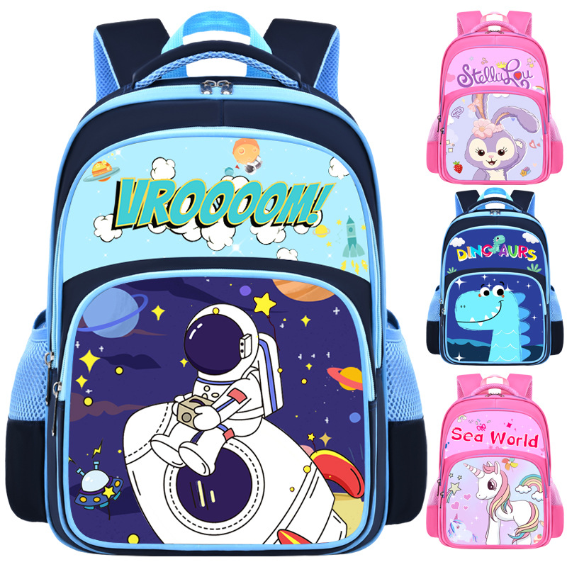 Nueva Escuela Primaria estudiante mochila de dibujos animados niños y niñas mochila de gran capacidad 1-2-3-6 grado reducción de carga impermeable