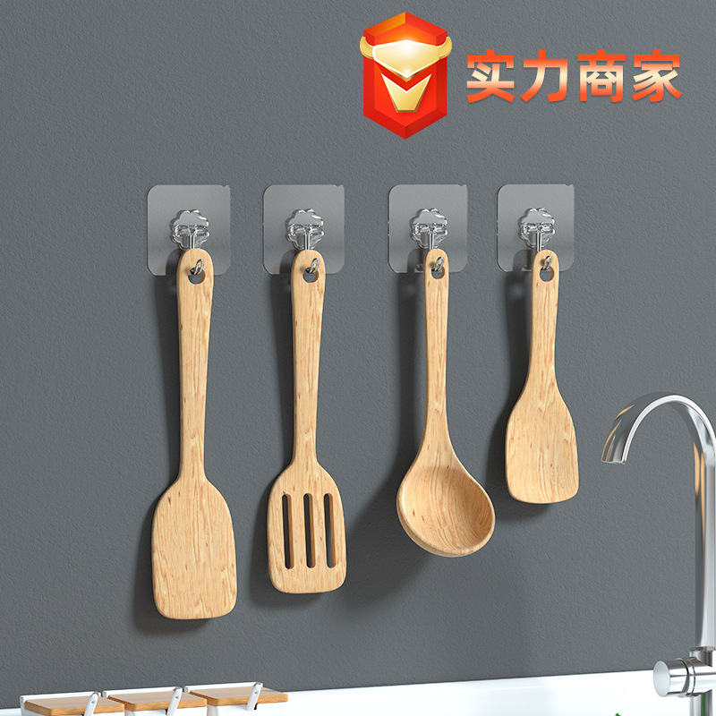 Punch-free Hook Hook Strong Adhesive Sticker Wall-mounted Load-bearing Suction Cup Door Kitchen Hook No-mark Nail