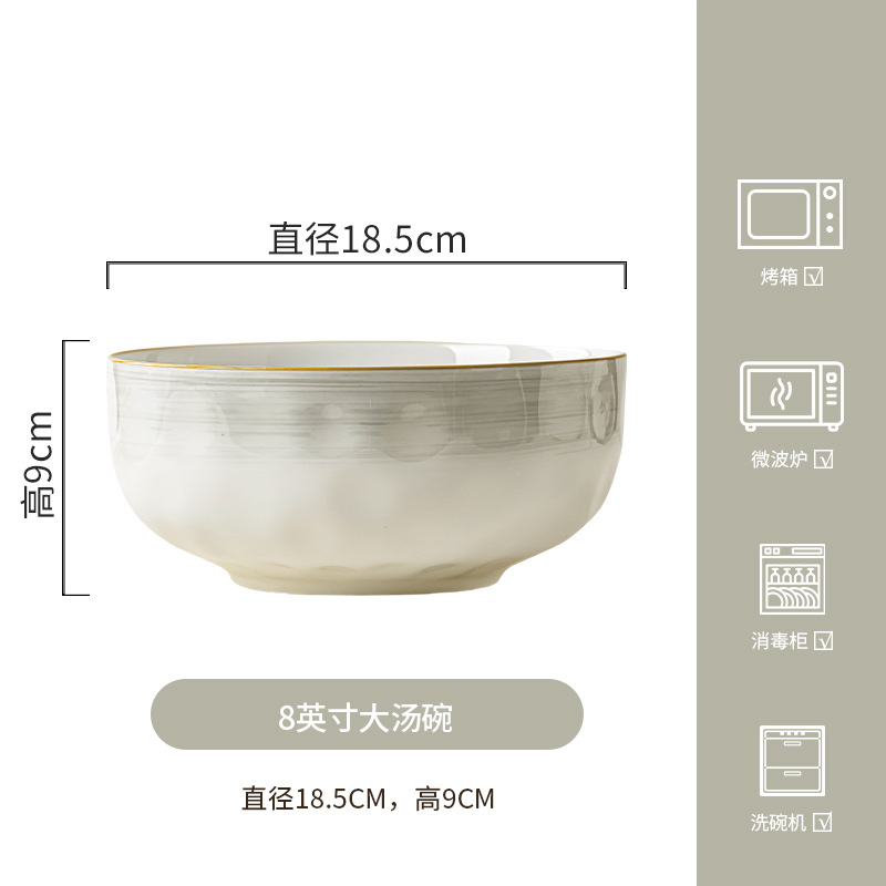 Conjunto simple de platos y platos de alto valor de cara, platos y platos caseros, platos y platos de fideos, platos y palillos, platos y cubiertos de cerámica, cajas de regalo