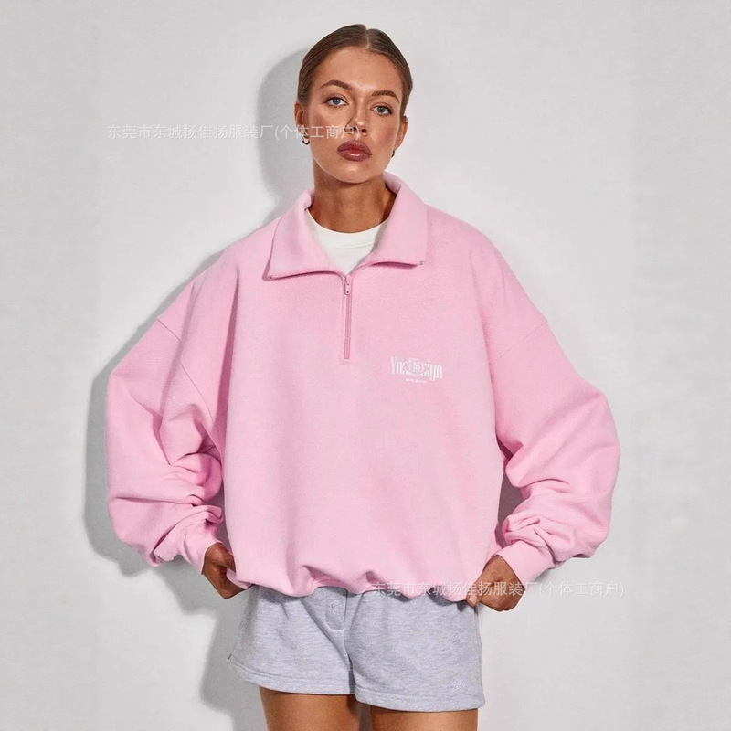 Lazy Style Fashionable Stylish Casual Western Style Simple Letter Literary Print Autumn and Winter 2025 American Warm Sweatshirt Lazy Style Fashionable Stylish Casual Western Style Simple Letter Literary Print Autumn and Winter 2025 American Warm Sweatshirt