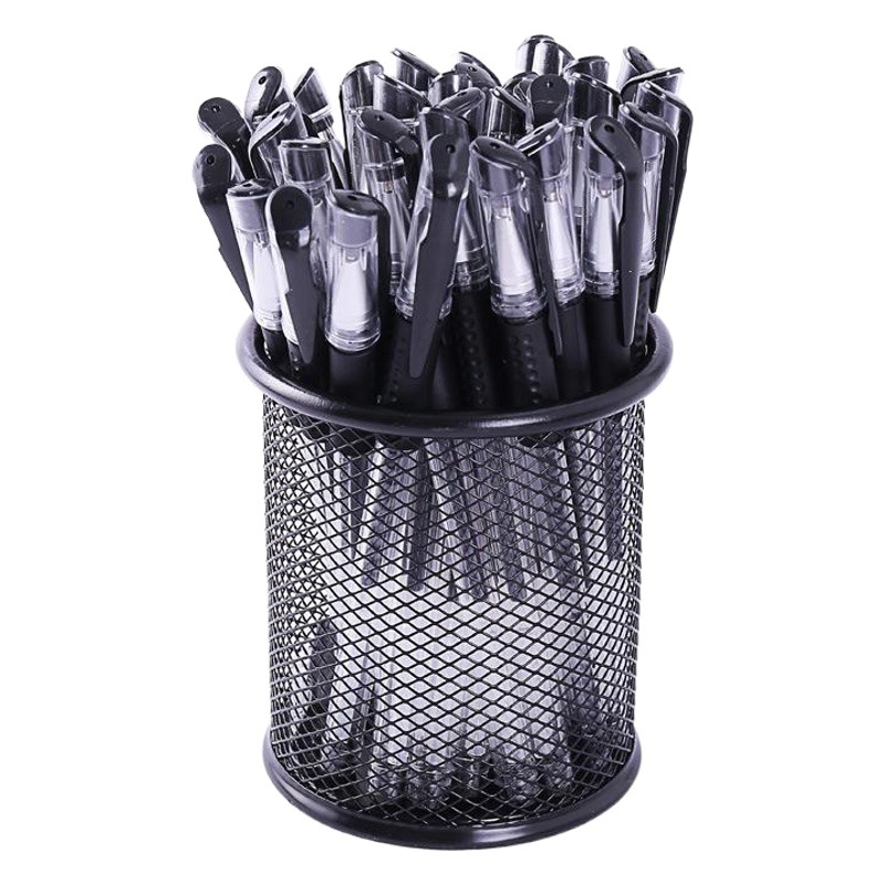 Suministros de oficina estándar europeo pluma de gel plástico estudiante firma pluma negro 0,5mm bala cepillo pregunta pluma al por mayor