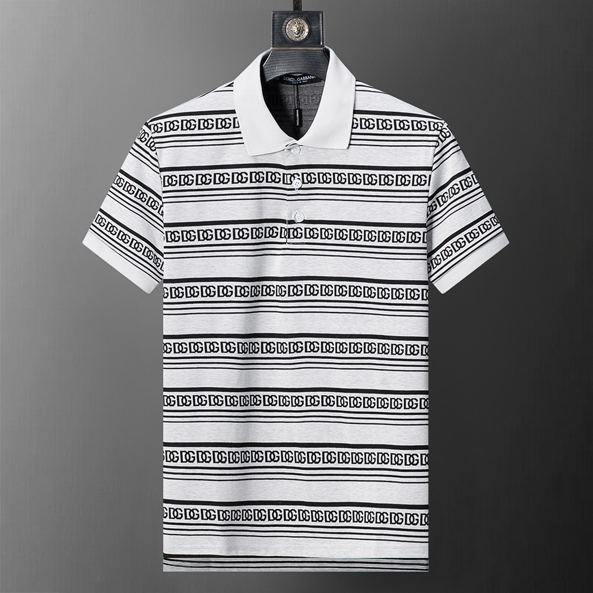 Cross-border versión correcta 26 nuevo polo para hombres color sólido negocios Jacquard casual con solapa de punto manga corta 1