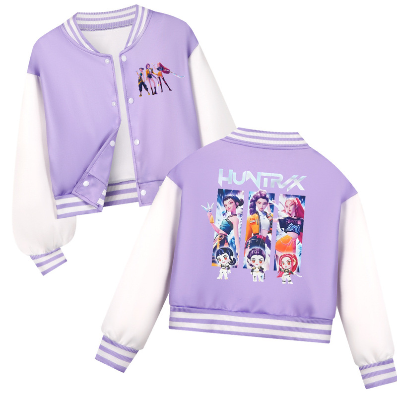Kpop猎魔女团 春秋儿童短款棒球服套装  4853|undefined