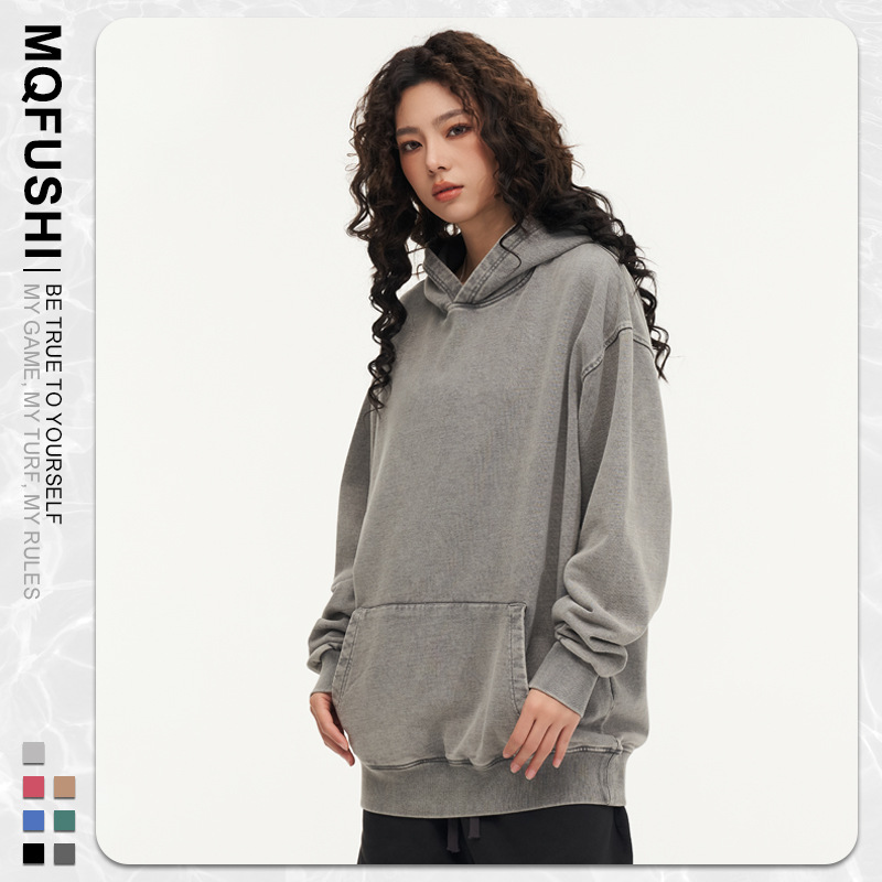 바틱 후드 스웨터 바틱 라이트 그레이