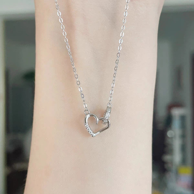 925 Sterling Silver Pendant Material Pendant Necklace Classification 925 sterling silver Chain Material 925 Sterling Silver Heart Shape Pendant Necklace