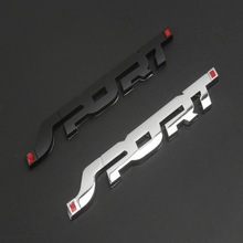 SPORT运动版 改装车标sport金属3D立体车贴尾标 汽车贴标门板侧标
