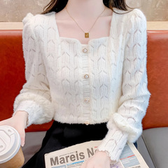 Korean version of small shirt square neck lace base shirt for women in spring and autumn 2025 spring clothes new fashionable inner shirt long-sleeved top