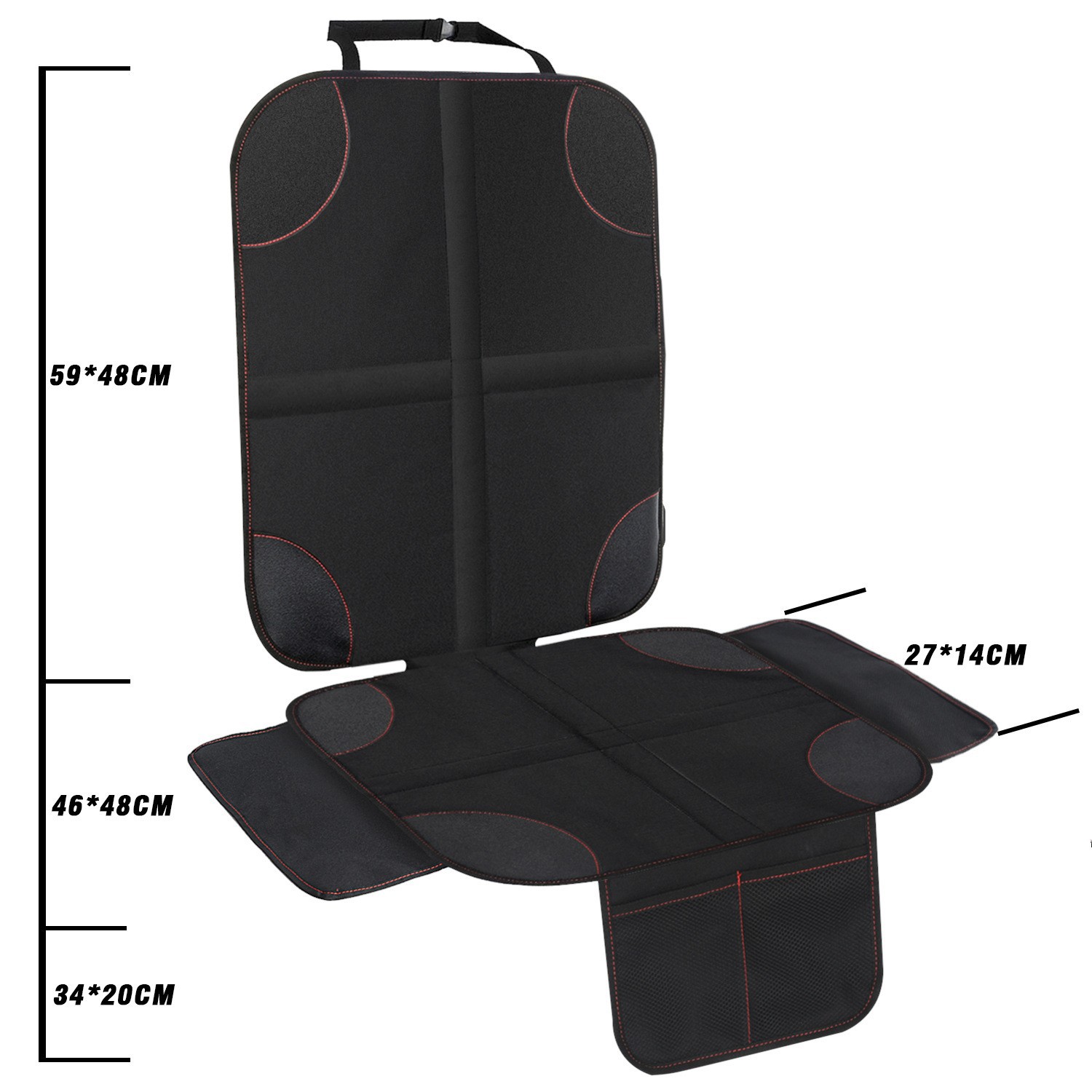 양쪽에 이중 빨간색 선이 있는 단순한 스타일