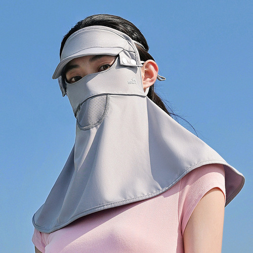 Removable sun protection mask for women in summer cycling face towel UV protection neck protection full face kini ice silk face mask