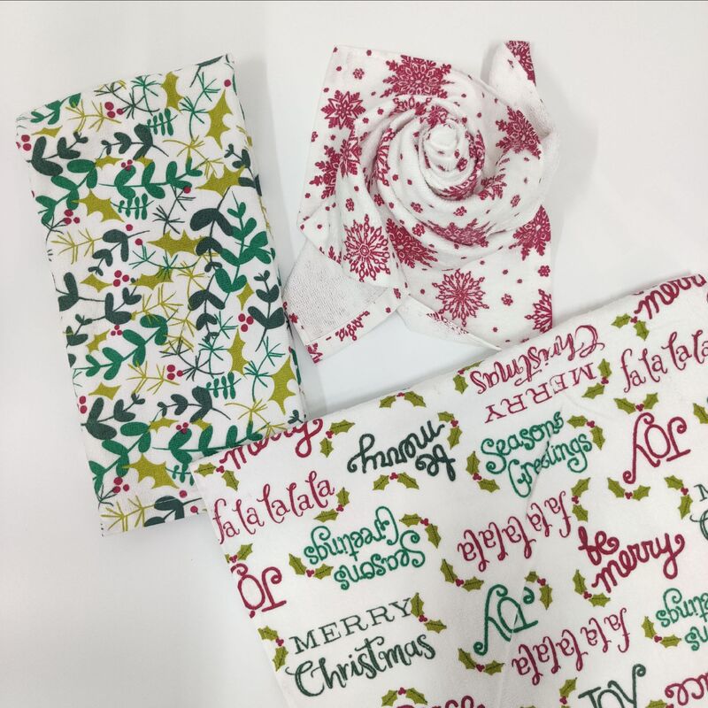 Source Manufacturer American Christmas Eve Red Bird Cotton Christmas Towel Tea Towel Kitchen Towel 80g