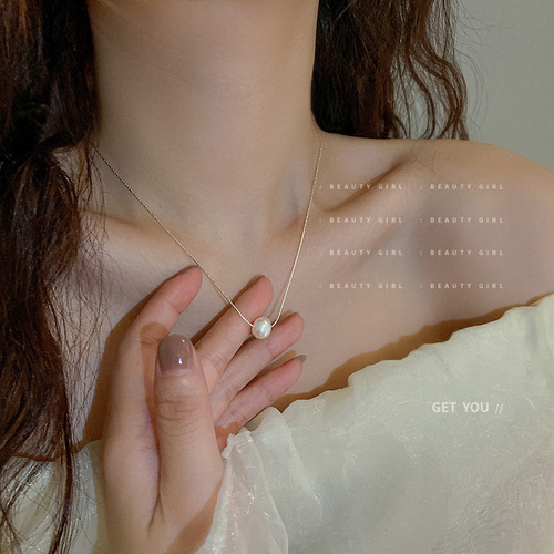 Simple and popular freshwater pearl necklace in the style of ins, small fashion chain for clavicles, versatile, elegant and design sense 